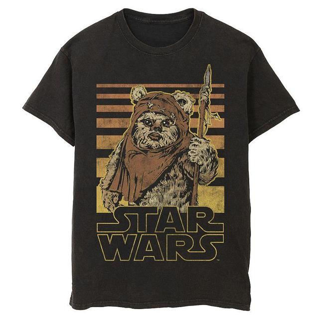 Mens Star Wars Wicket Retro Ewok Sunset Halftone Graphic Tee Product Image