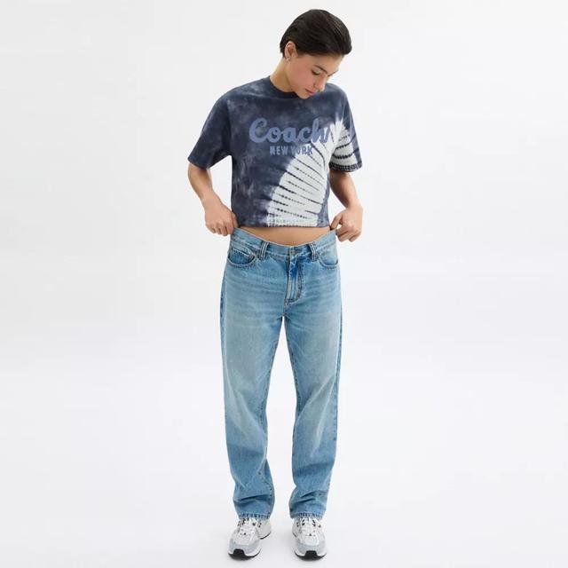 Tie Dye Cursive Signature Cropped T Shirt In Organic Cotton Product Image