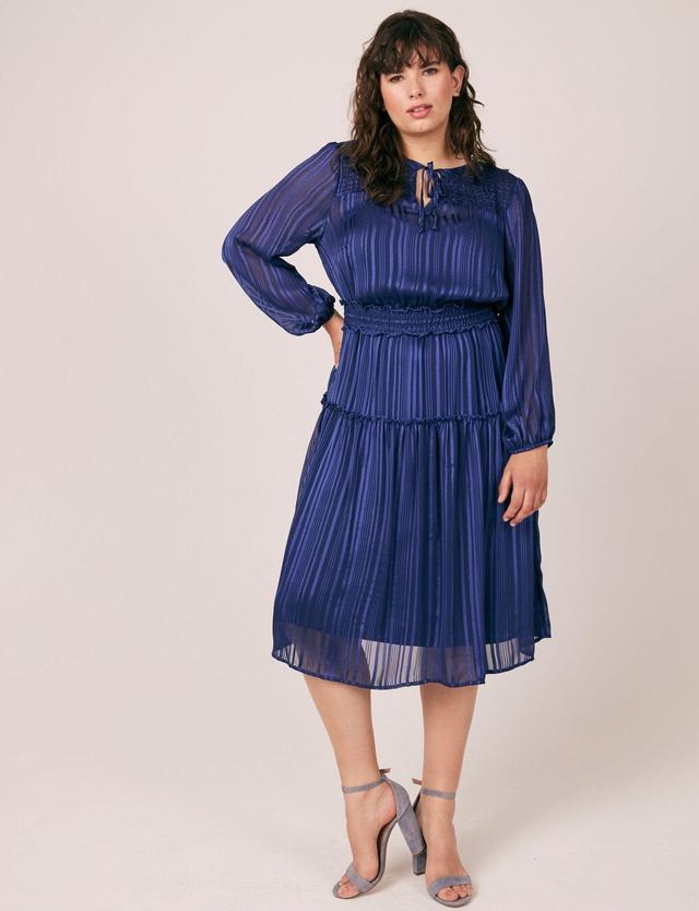 Figueroa & Flower Satin Stripe Midi Dress - Plus Product Image