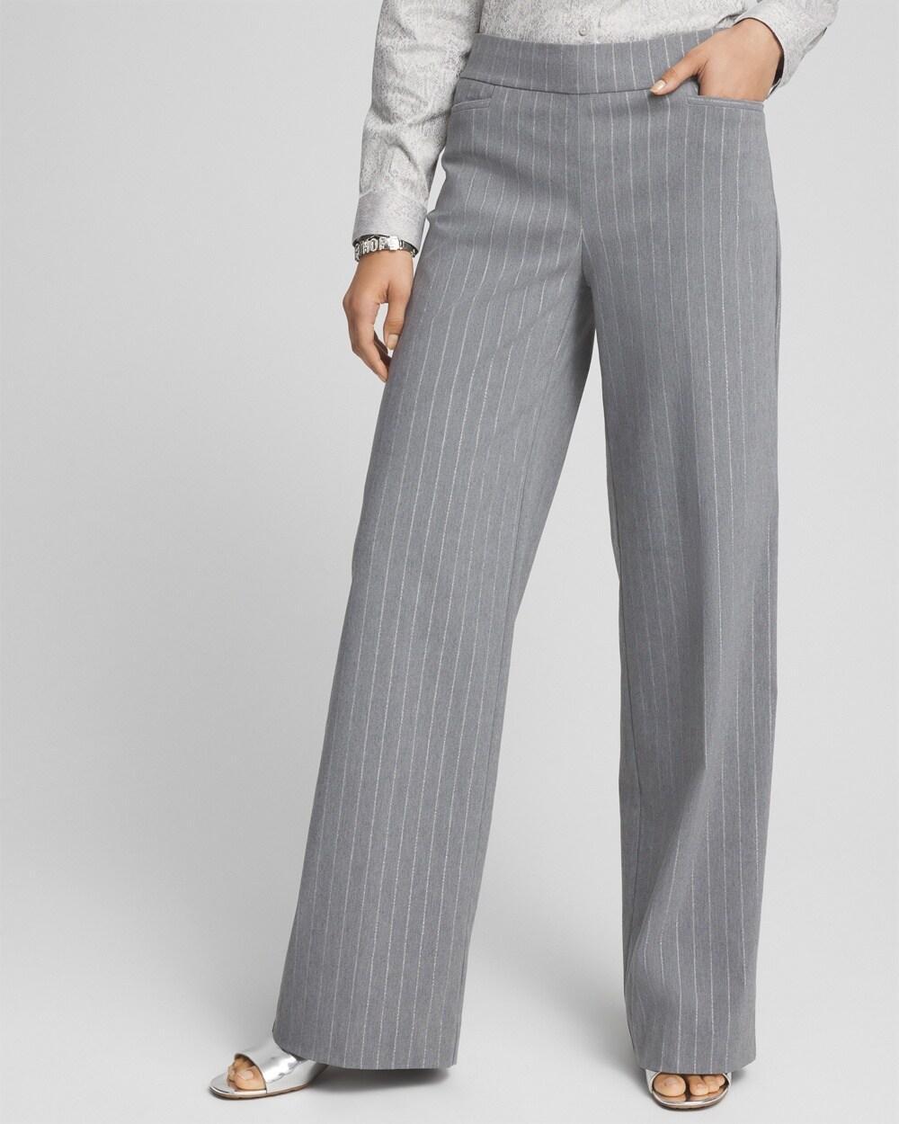 Women's Brigitte Pinstripe Relaxed Straight Leg Pants Product Image