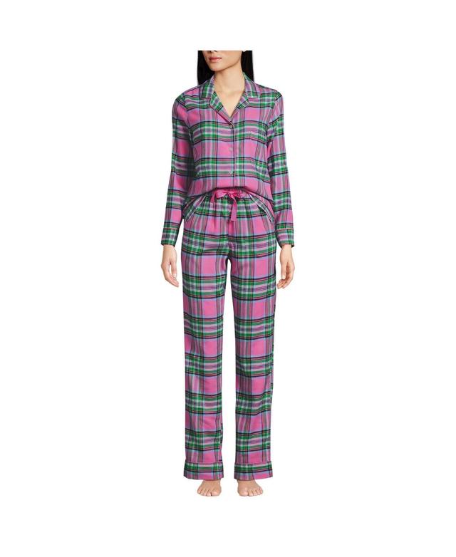 Lands End Womens Drapey Flannel 2 Piece Pajama Set - Top and Pants Product Image