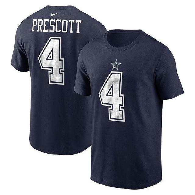 Mens Nike Dak Prescott Navy Dallas Cowboys Player Name & Number T-Shirt Product Image