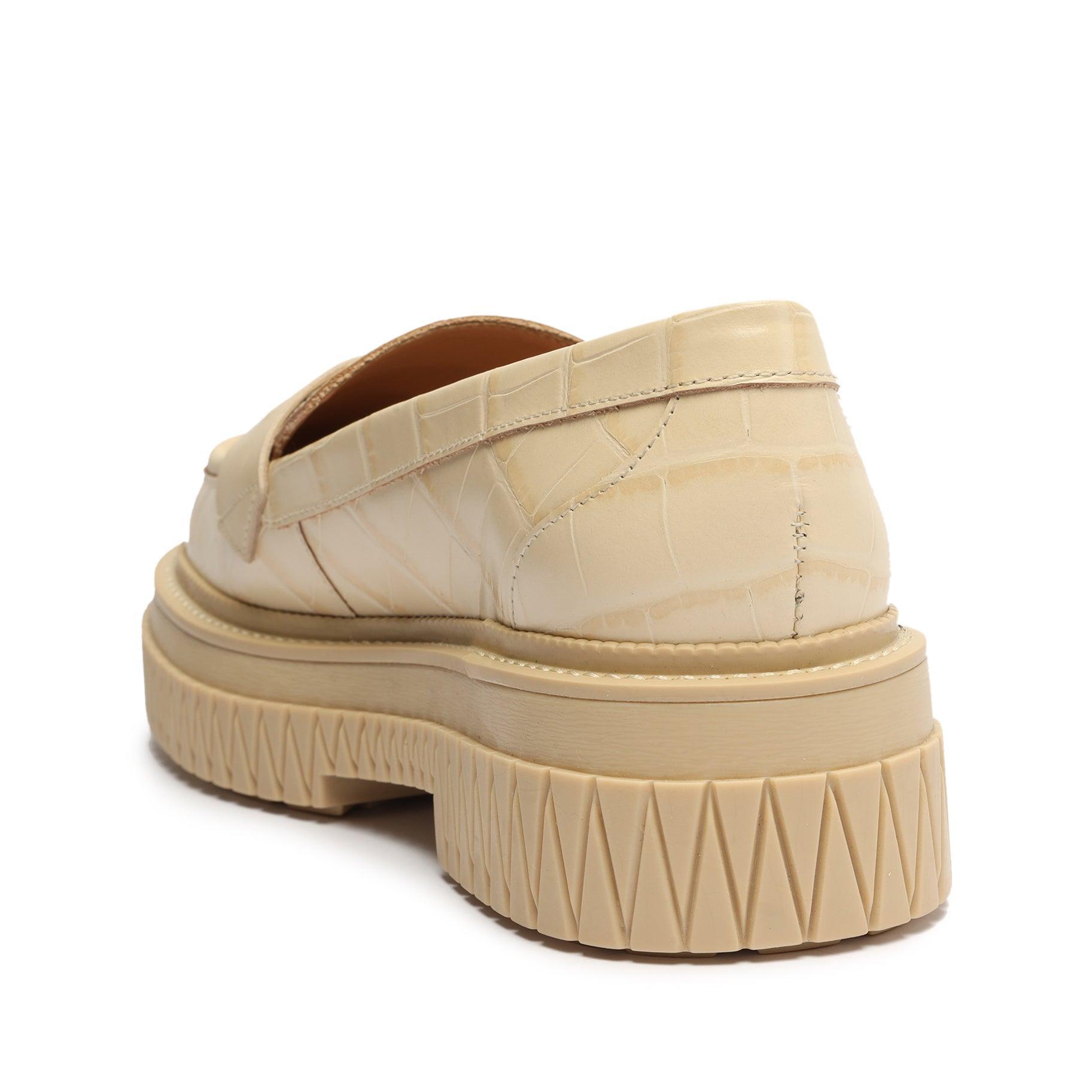 Viola Crocodile-Embossed Leather Flat Female Product Image