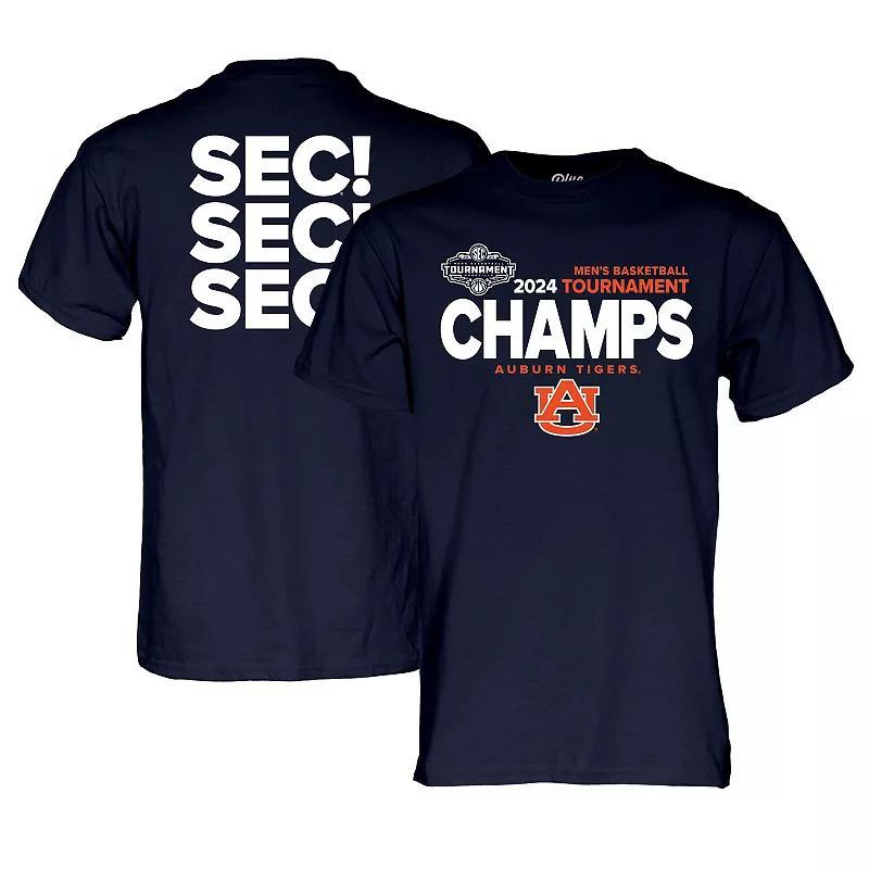 Mens Blue 84 Auburn Tigers 2024 SEC Mens Basketball Conference Tournament Champions Locker Room T-Shirt Product Image