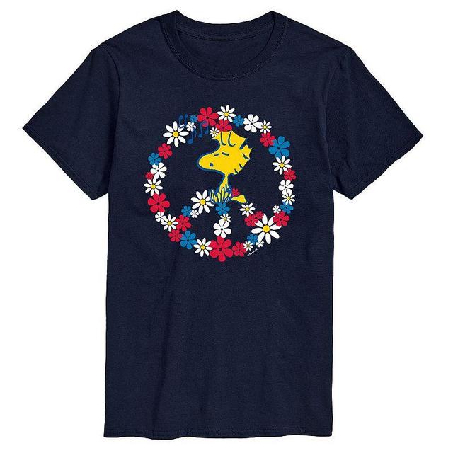 Mens Peanuts Woodstock Peace Tee Blue Product Image