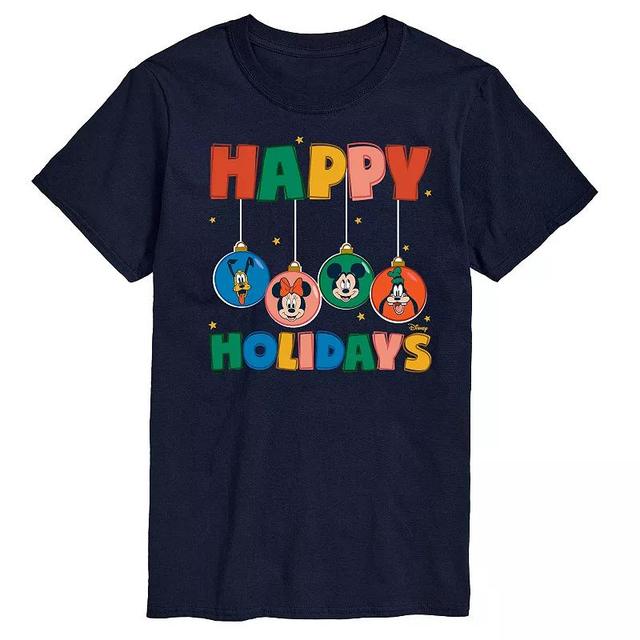 Disneys Mickey Mouse & Friends Mens Ornament Graphic Tee Blue Product Image