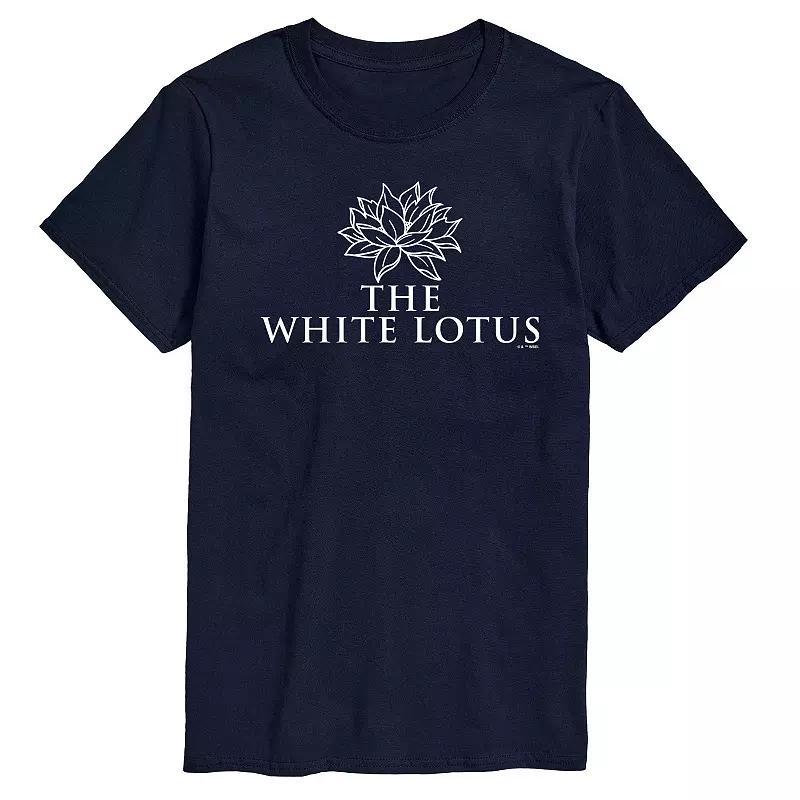 Mens White Lotus Logo Graphic Tee Blue Product Image