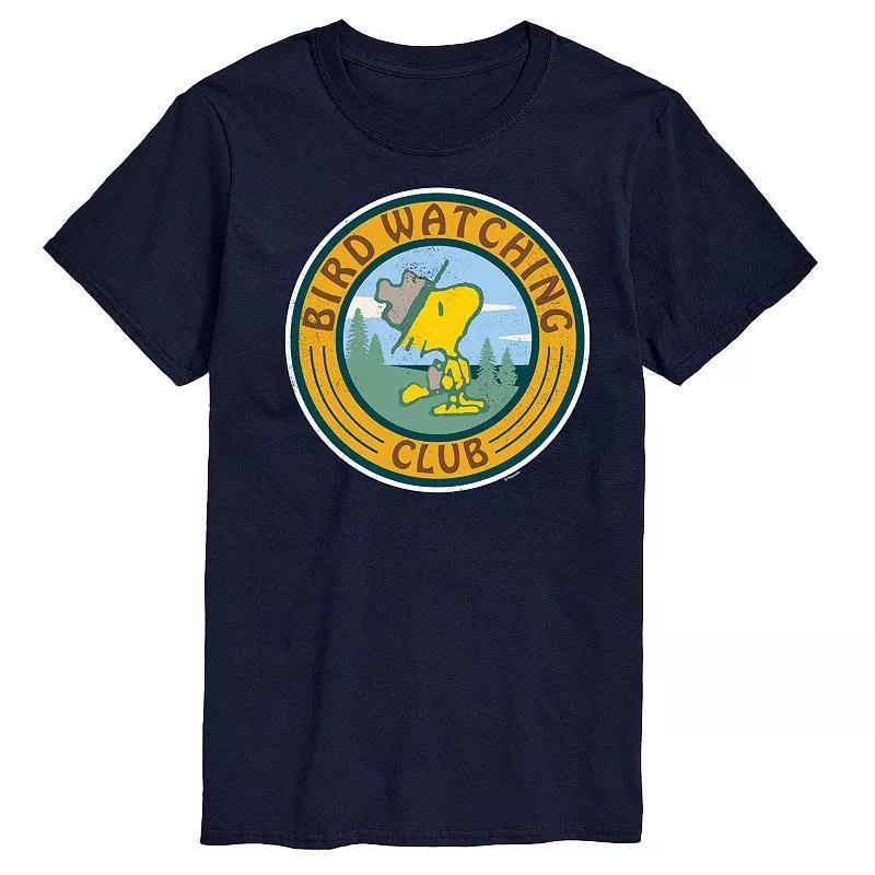 Big & Tall Peanuts Woodstock Bird Watching Club Graphic Tee, Mens Blue Product Image