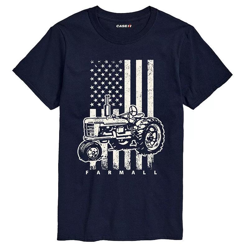 Mens Case IH American Flag Graphic Tee Blue Product Image