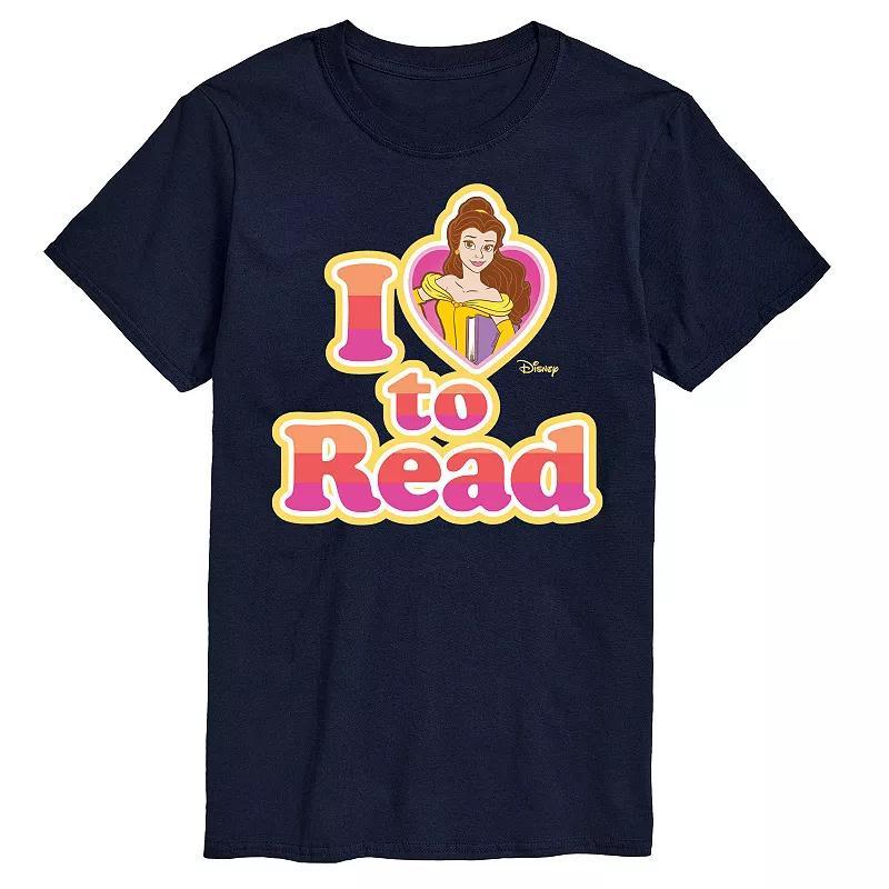 Disney Princess Big & Tall Belle I Love To Read Graphic Tee, Mens Blue Product Image