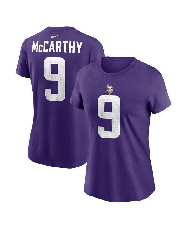 Nike Womens J.j. McCarthy Purple Minnesota Vikings 2024 Nfl Draft First Round Pick Name Number T-Shirt Product Image