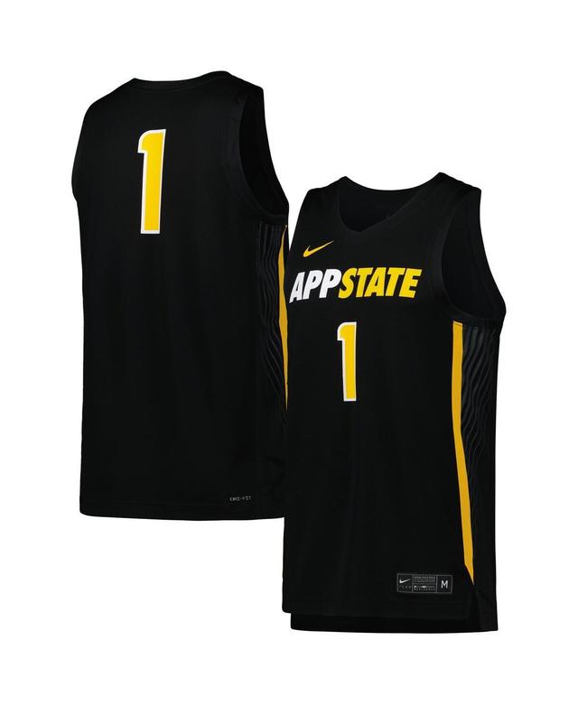 Mens Nike #1 Black Appalachian State Mountaineers Replica Basketball Jersey Product Image