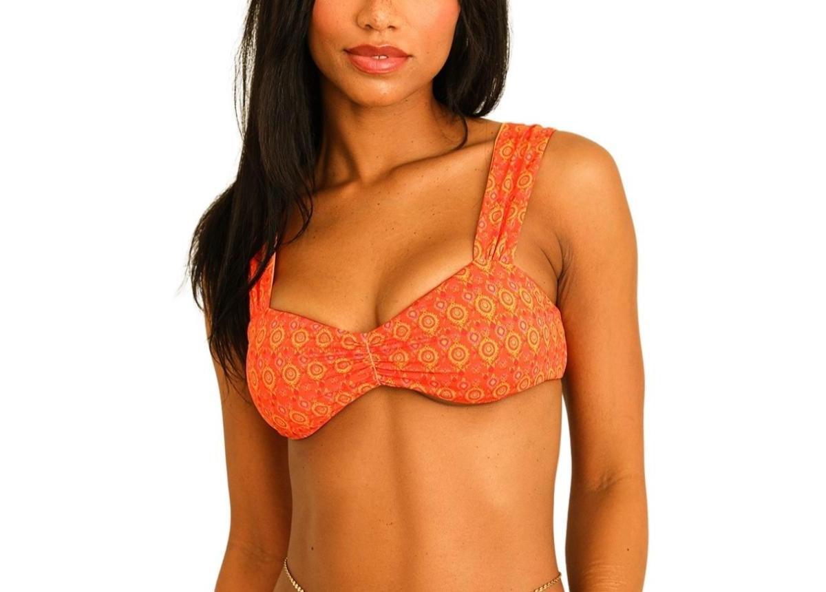 Dippin Daisys Womens Eco Eternal Cinched Bikini Top - Orangearge Product Image