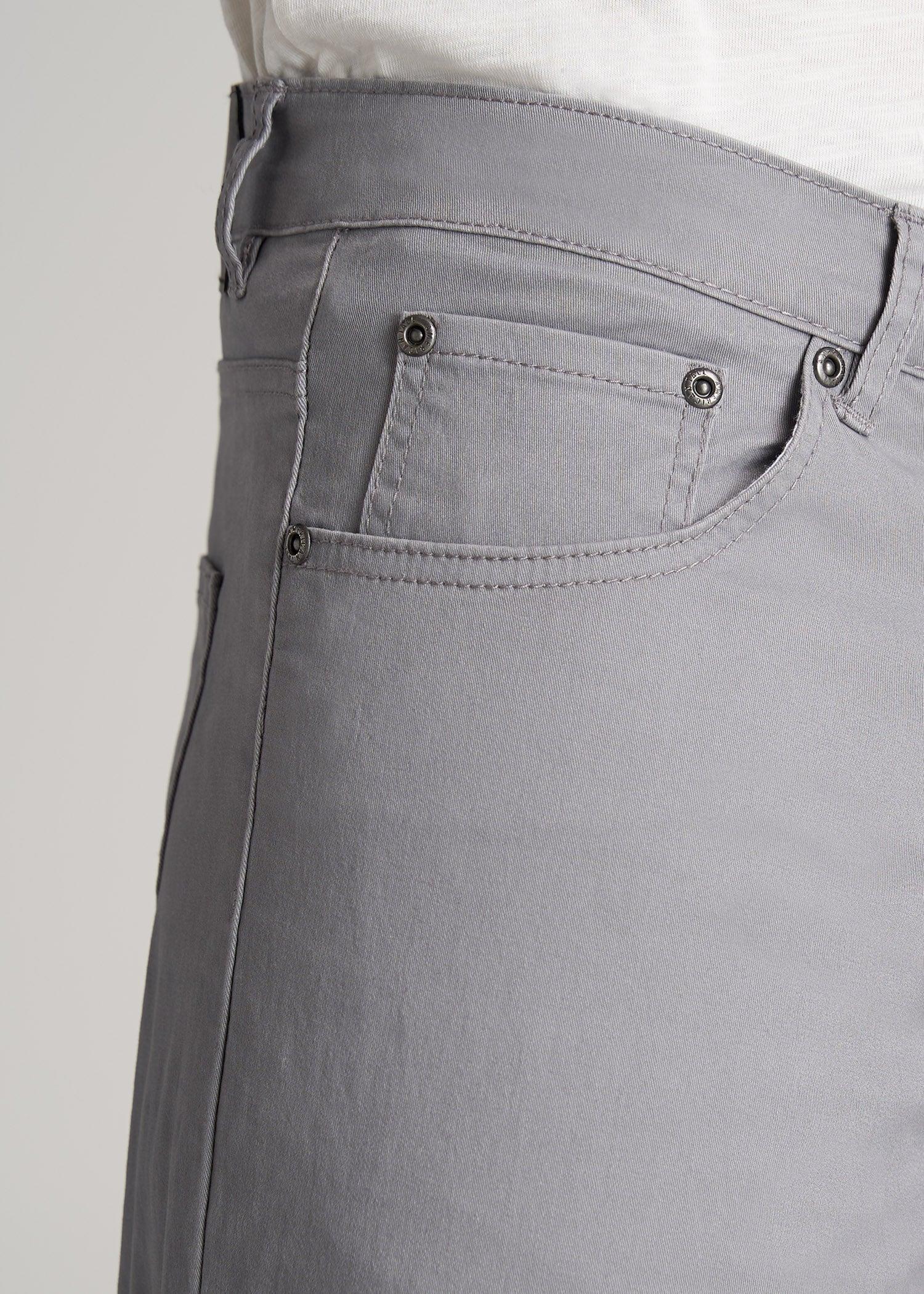 Carman TAPERED Fit Five Pocket Pants for Tall Men in Pebble Grey Product Image