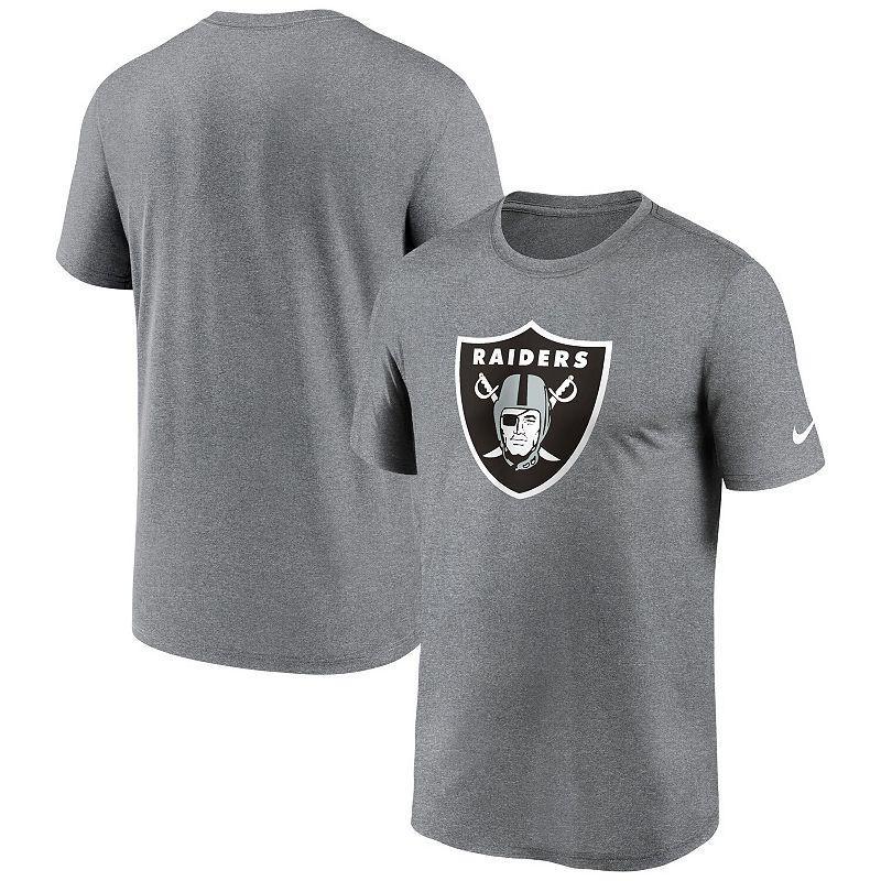 Mens Nike Heather Charcoal Las Vegas Raiders Legend Logo Performance T-shirt Product Image