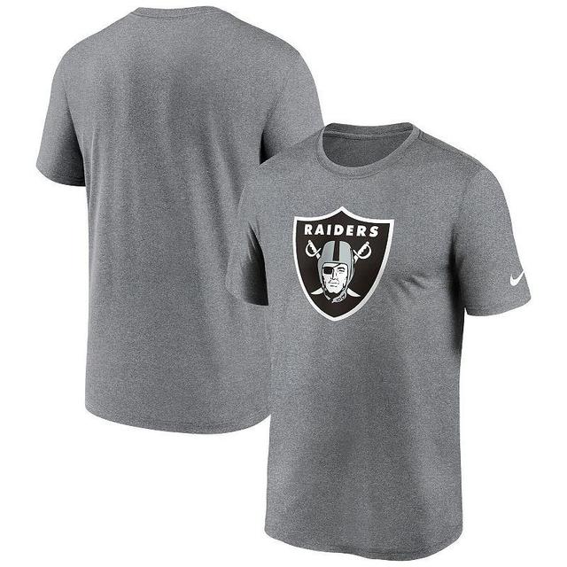 Mens Nike Heather Charcoal Las Vegas Raiders Legend Logo Performance T-shirt Product Image