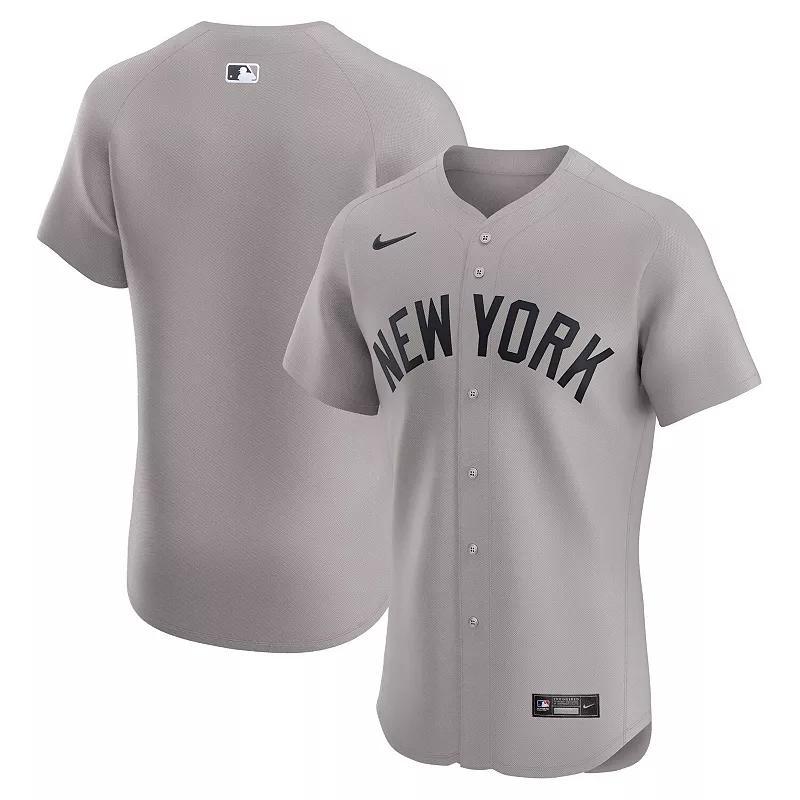 Mens Nike Gray New York Yankees Road Elite Jersey Product Image