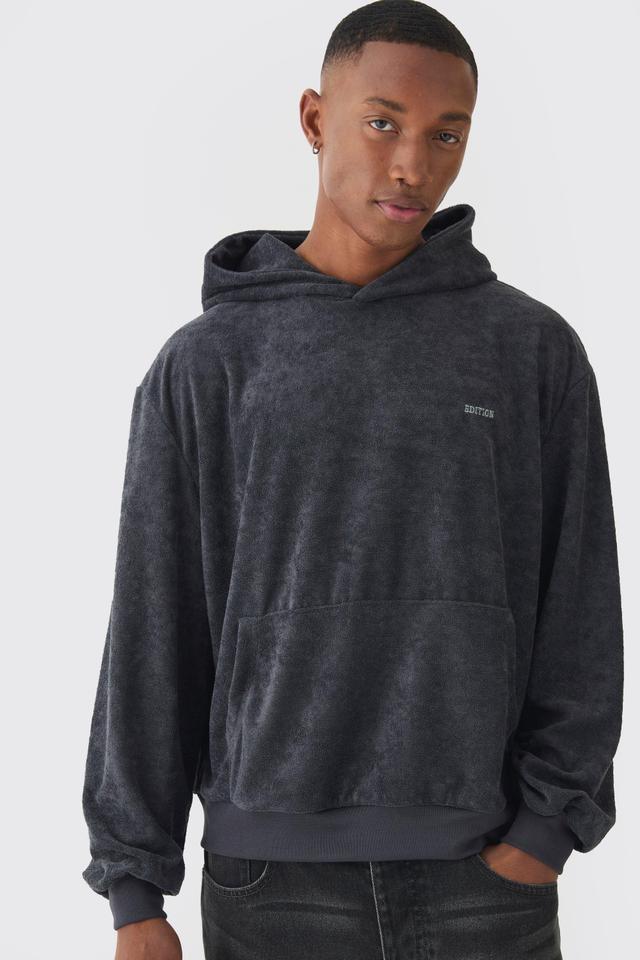 Oversized Boxy Towelling Edition Hoodie | boohooMAN USA Product Image