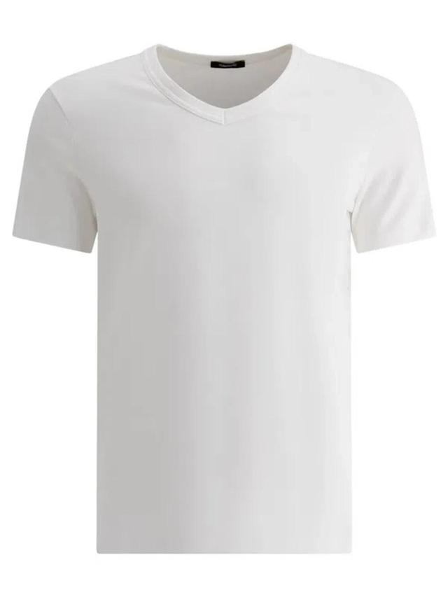 Slim-fit Stretch Cotton-jersey T-shirt In White Product Image