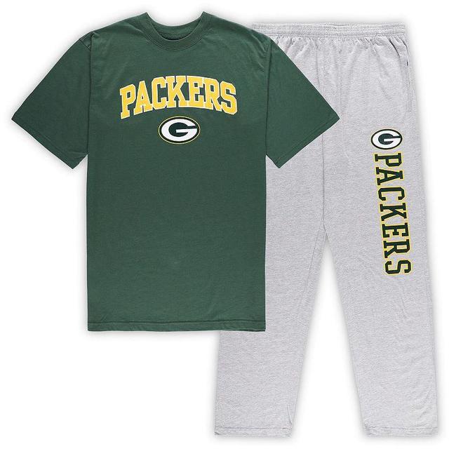 Mens Concepts Sport /Heather Gray Bay Packers Big & Tall T-Shirt & Pants Sleep Set Product Image