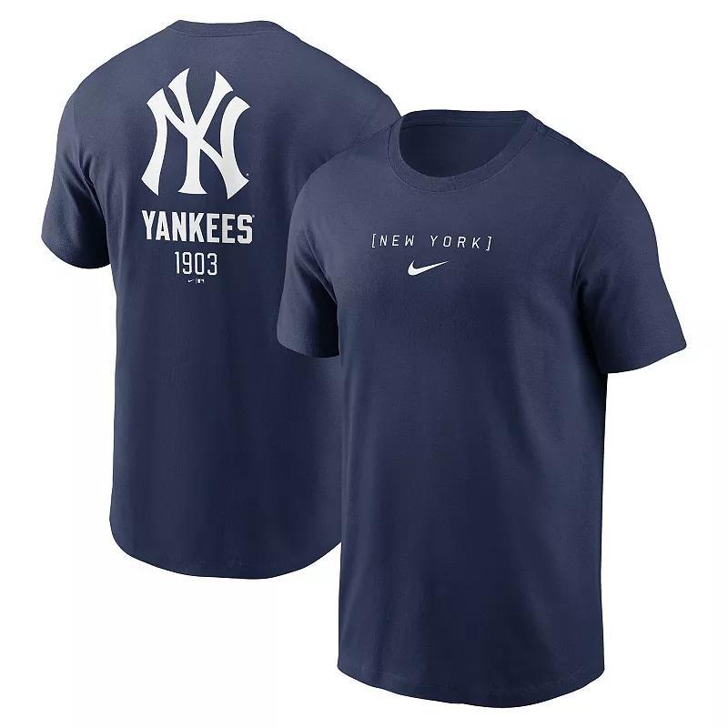 New York Yankees Large Logo Back Stack Nike Men's MLB T-Shirt Product Image