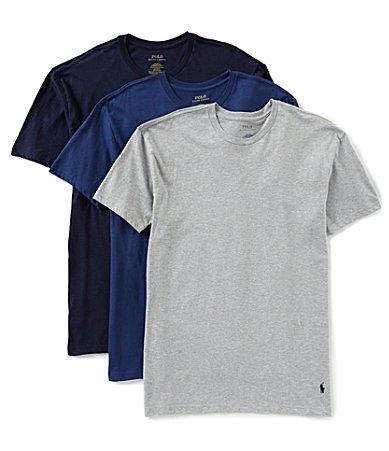 Slim Fit Cotton Wicking T-shirt 3-pack In Navy,blue,grey Product Image