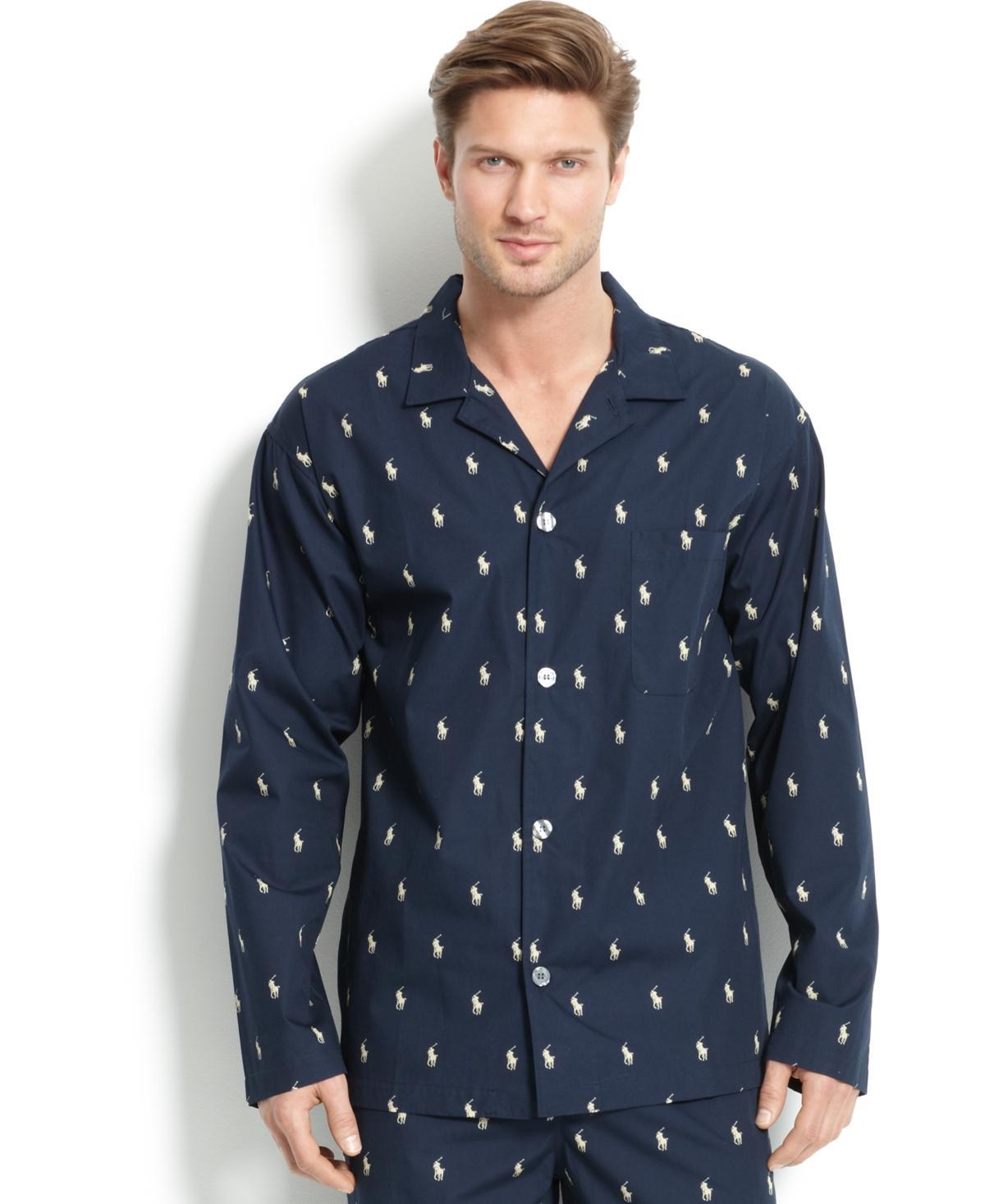 Polo Ralph Lauren Mens All Over Polo Player Pajama Shirt Product Image