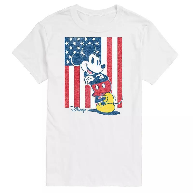 Disneys Mickey Mouse Big & Tall American Flag Graphic Tee, Mens Product Image