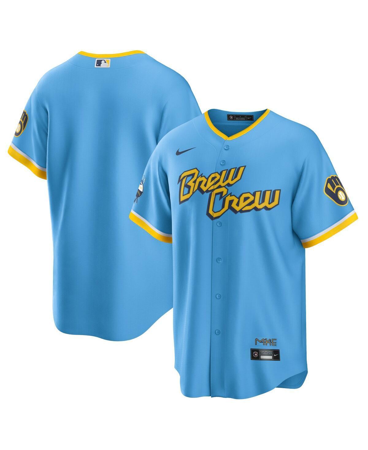 Mens Nike Powder Blue Milwaukee Brewers City Connect Replica Team Jersey - Powder Blue Product Image