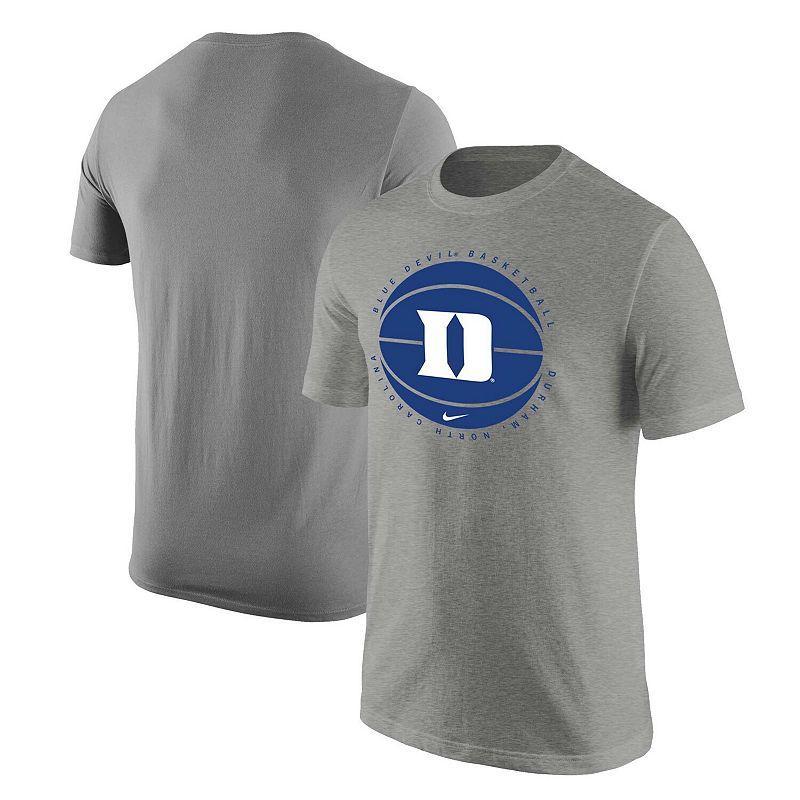 Mens Nike Heather Gray Duke Blue Devils Basketball Logo T-shirt Product Image