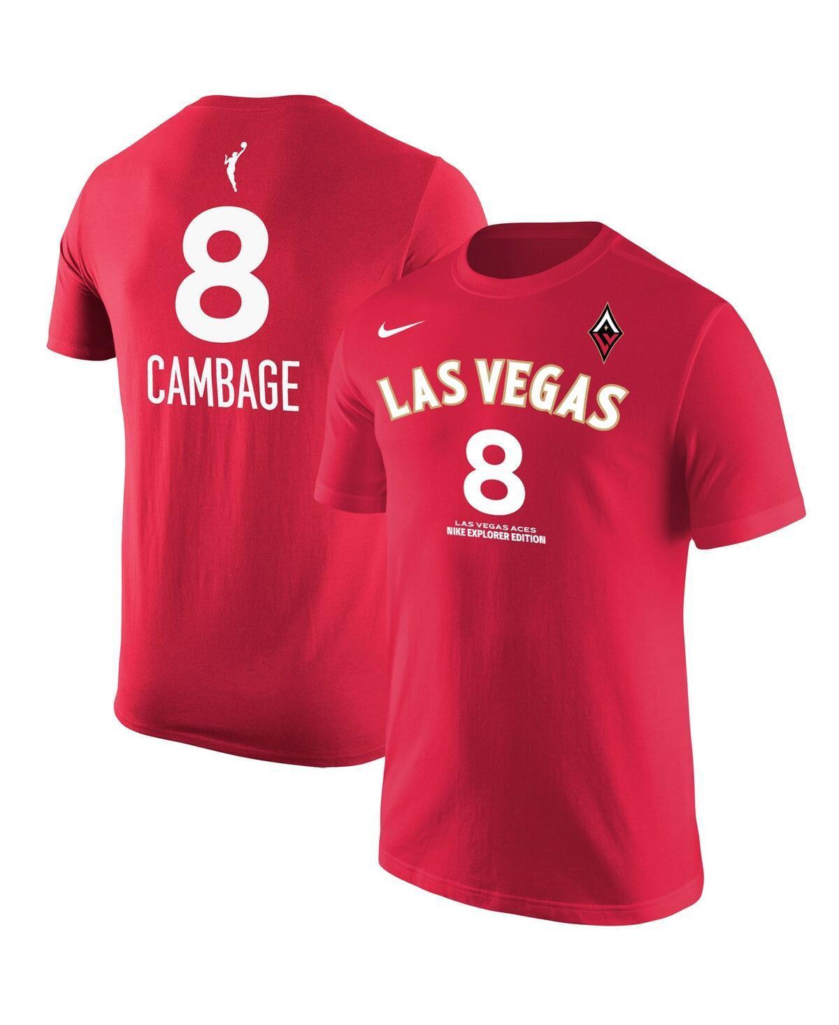 Mens Nike Liz Cambage Red Las Vegas Aces Explorer Edition Name Number T-shirt Product Image