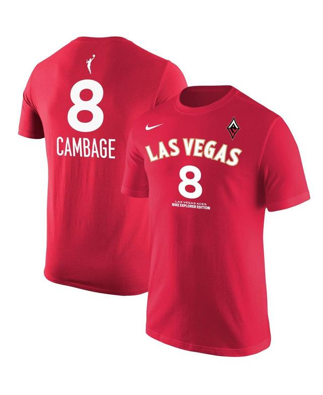 Mens Nike Liz Cambage Red Las Vegas Aces Explorer Edition Name Number T-shirt Product Image