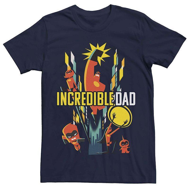 Mens Disney / Pixar Incredibles 2 Incredible Dad Group Shot Graphic Tee Blue Product Image