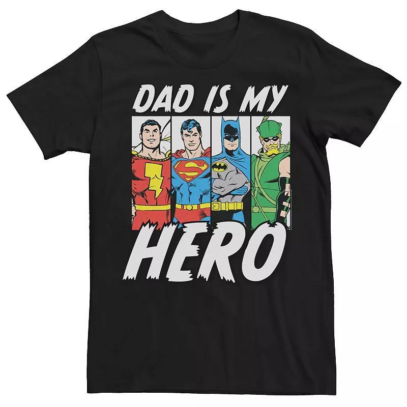 Mens DC Comics Justice League Hero Dad Lineup Tee Product Image