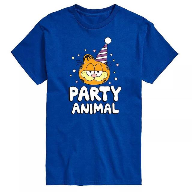 Mens Garfield Party Animal Graphic Tee Med Blue Product Image