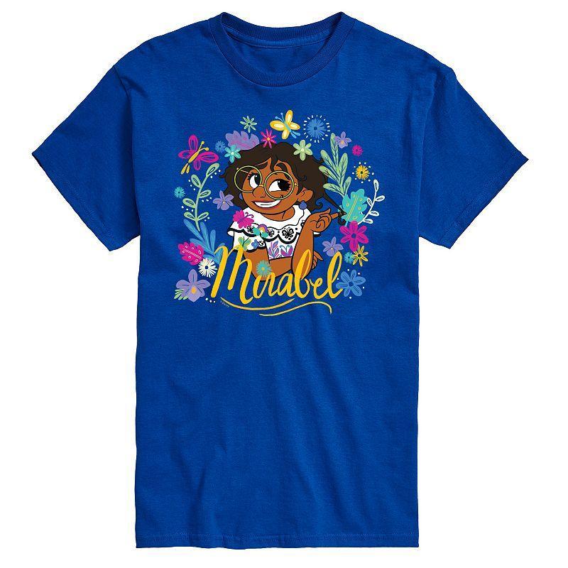 Disneys Encanto Mirabel Floral Mens Graphic Tee Med Blue Product Image