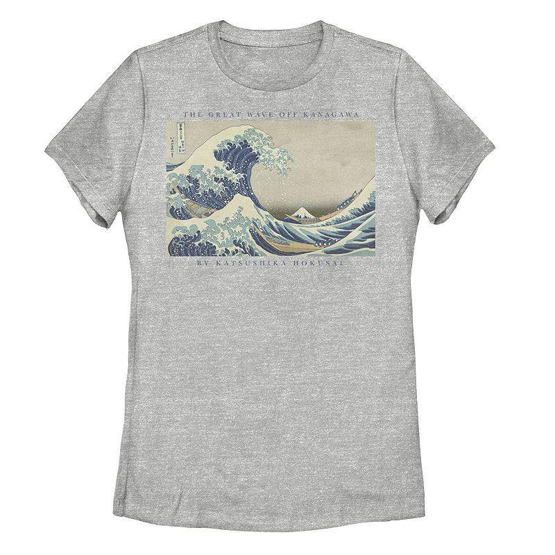 Juniors The Great Wave Off Kanagawa Graphic Tee, Girls Athletic Grey Product Image