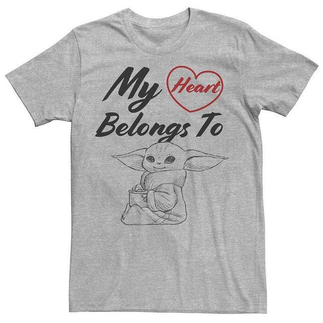 Mens Star Wars The Mandalorian The Child My Heart Belongs To Tee Athletic Grey Product Image