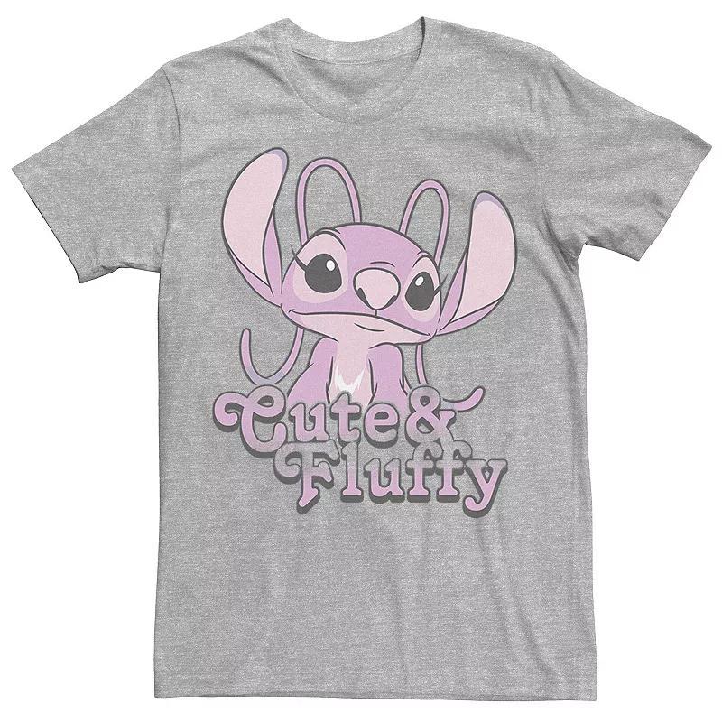 Disneys Lilo & Stitch Valentines Day Angel Cute & Fluffy Mens Tee Athletic Grey Product Image