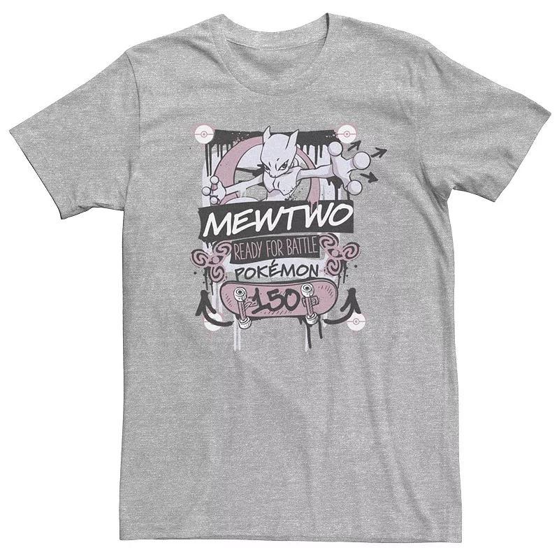 Big & Tall Pokmon Mewtwo Ready For Battle 150 Tee, Mens Athletic Grey Product Image