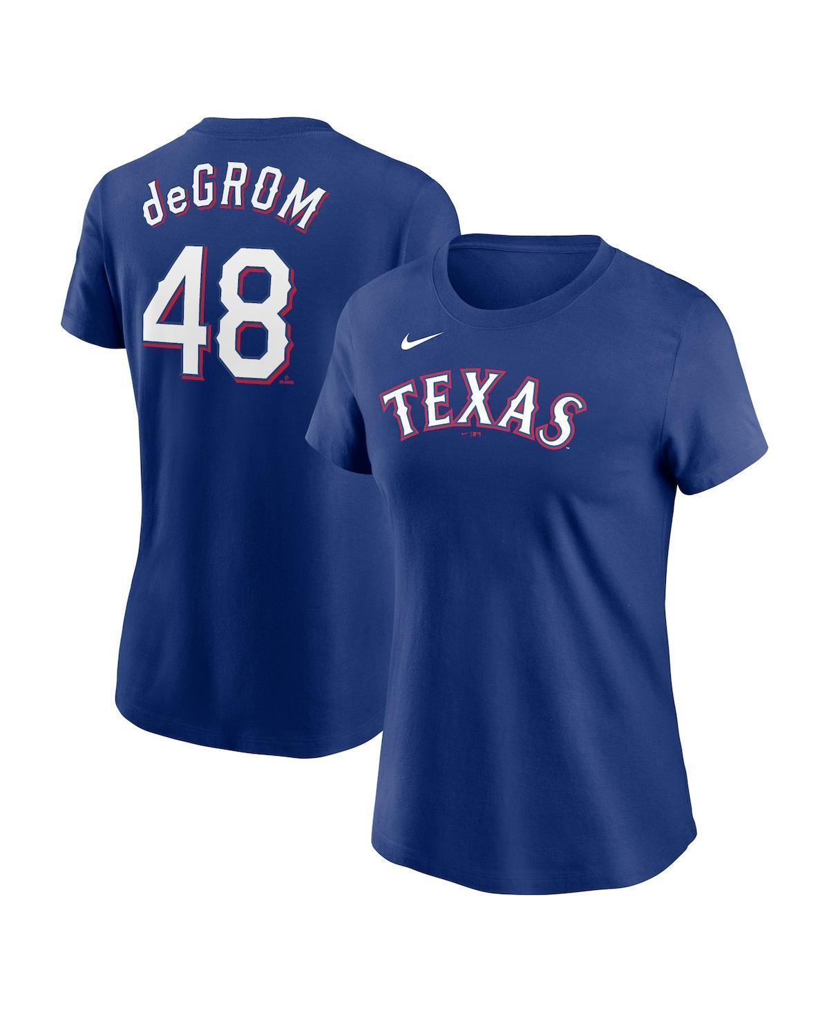 Womens Nike Jacob deGrom Royal Texas Rangers 2023 Name & Number T-Shirt Product Image