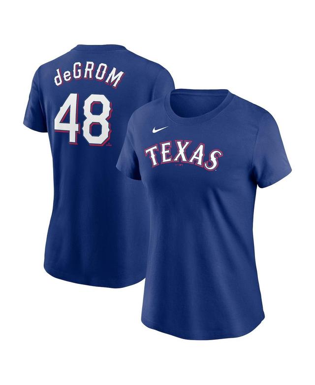 Womens Nike Jacob deGrom Royal Texas Rangers 2023 Name & Number T-Shirt Product Image