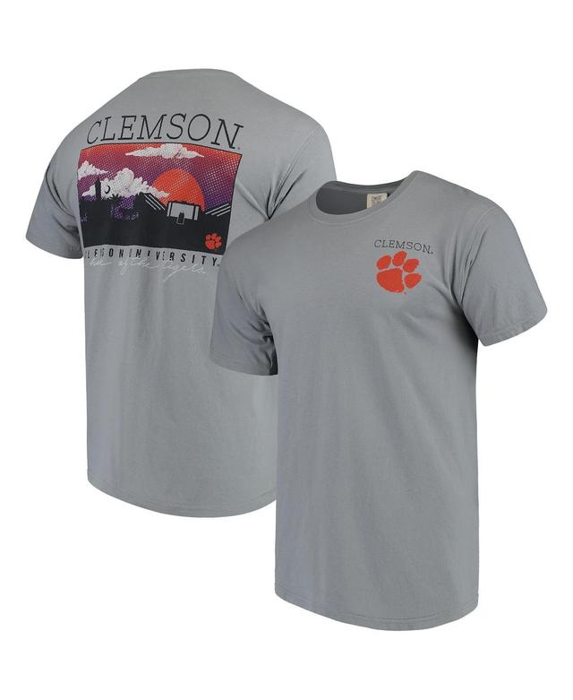 Mens Gray Clemson Tigers Comfort Colors Campus Scenery T-shirt Product Image