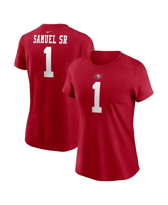 Nike Womens Deebo Samuel Sr Scarlet San Francisco 49ers Player Name Number T-Shirt Product Image