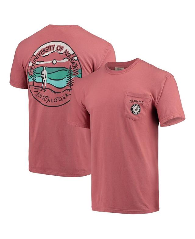 Image One Mens Crimson Alabama Crimson Tide Circle Scene Comfort Colors Pocket T-Shirt Product Image