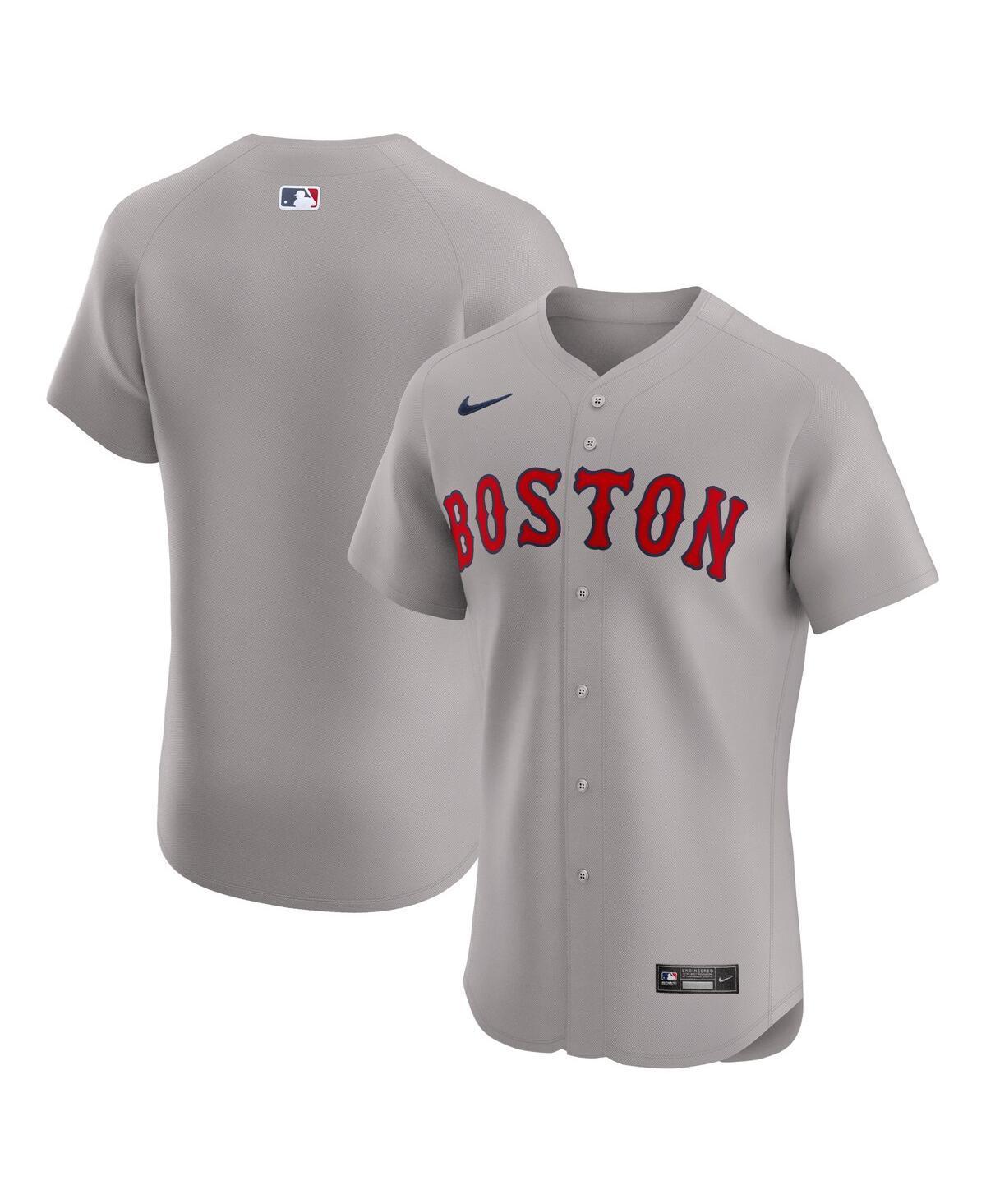 Mens Nike Gray Boston Red Sox Road Elite Jersey Product Image