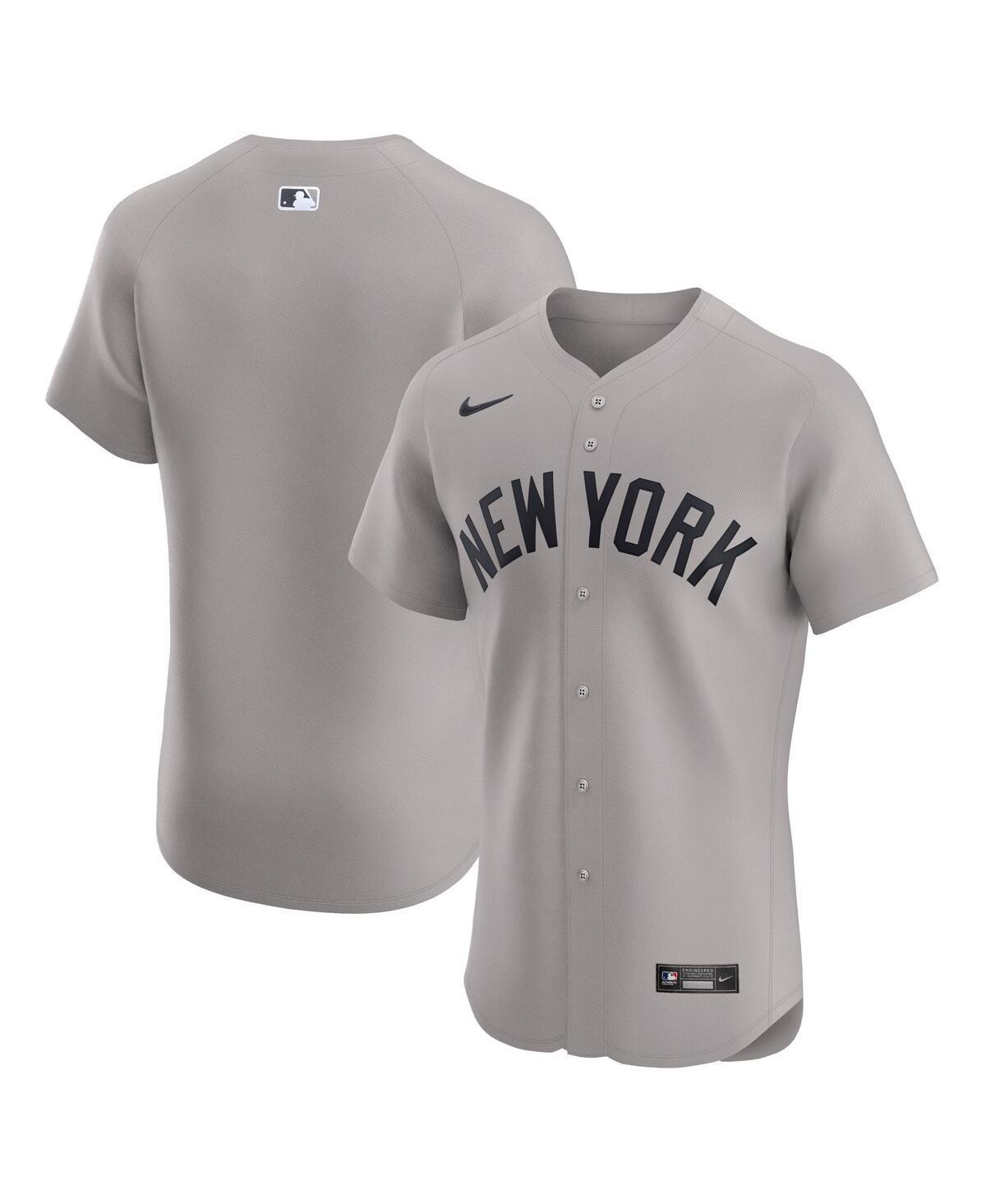 Mens Nike Gray New York Yankees Road Elite Jersey Product Image