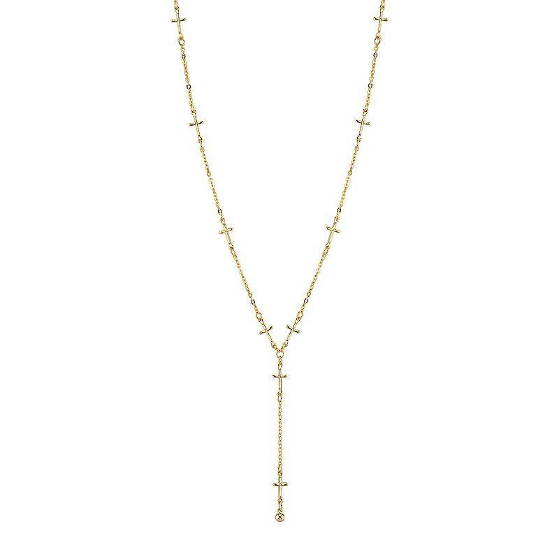 1928 14k Gold-Plated Cross Y Necklace, Womens Yellow Product Image