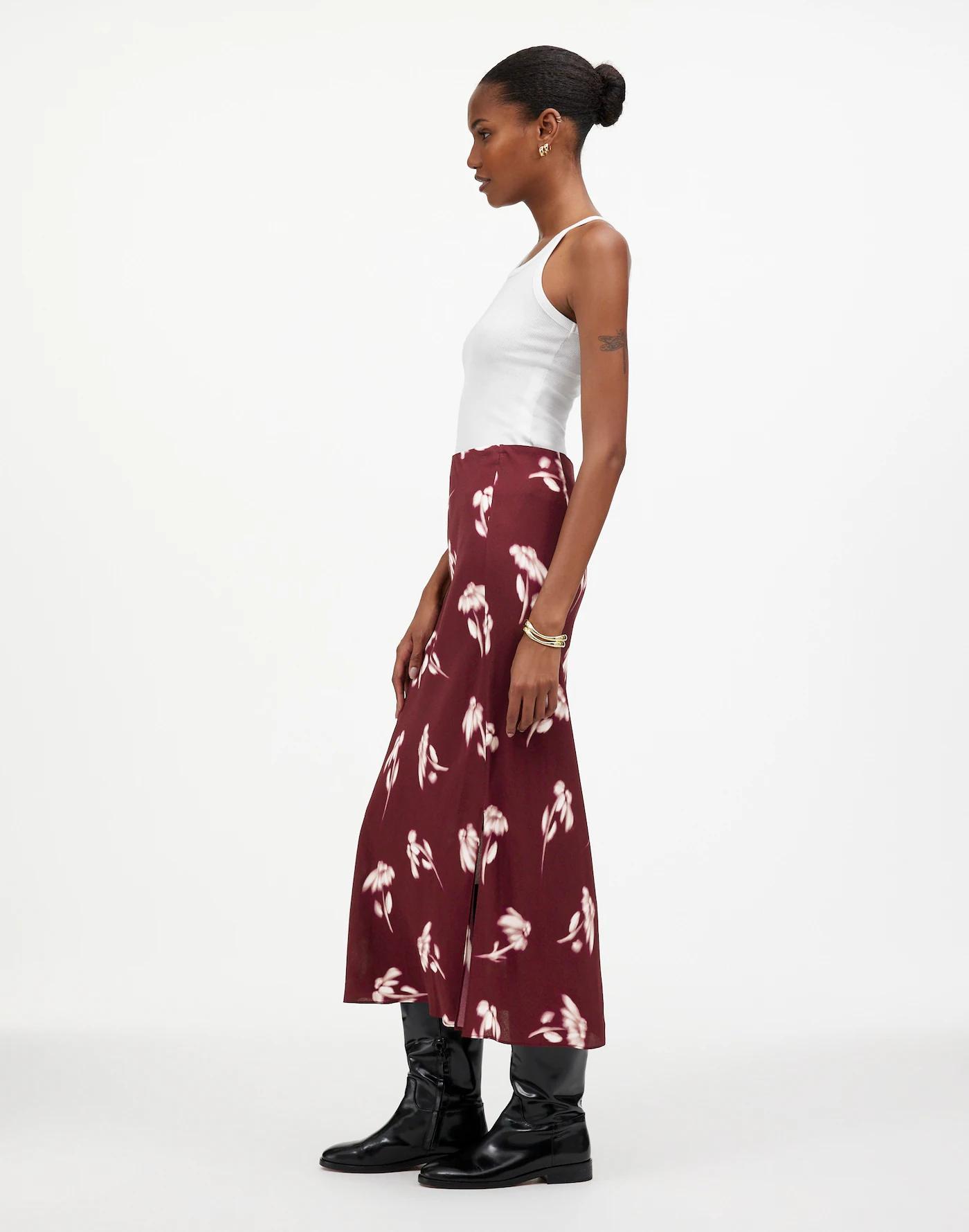 Maxi Slip Skirt in Floral Product Image