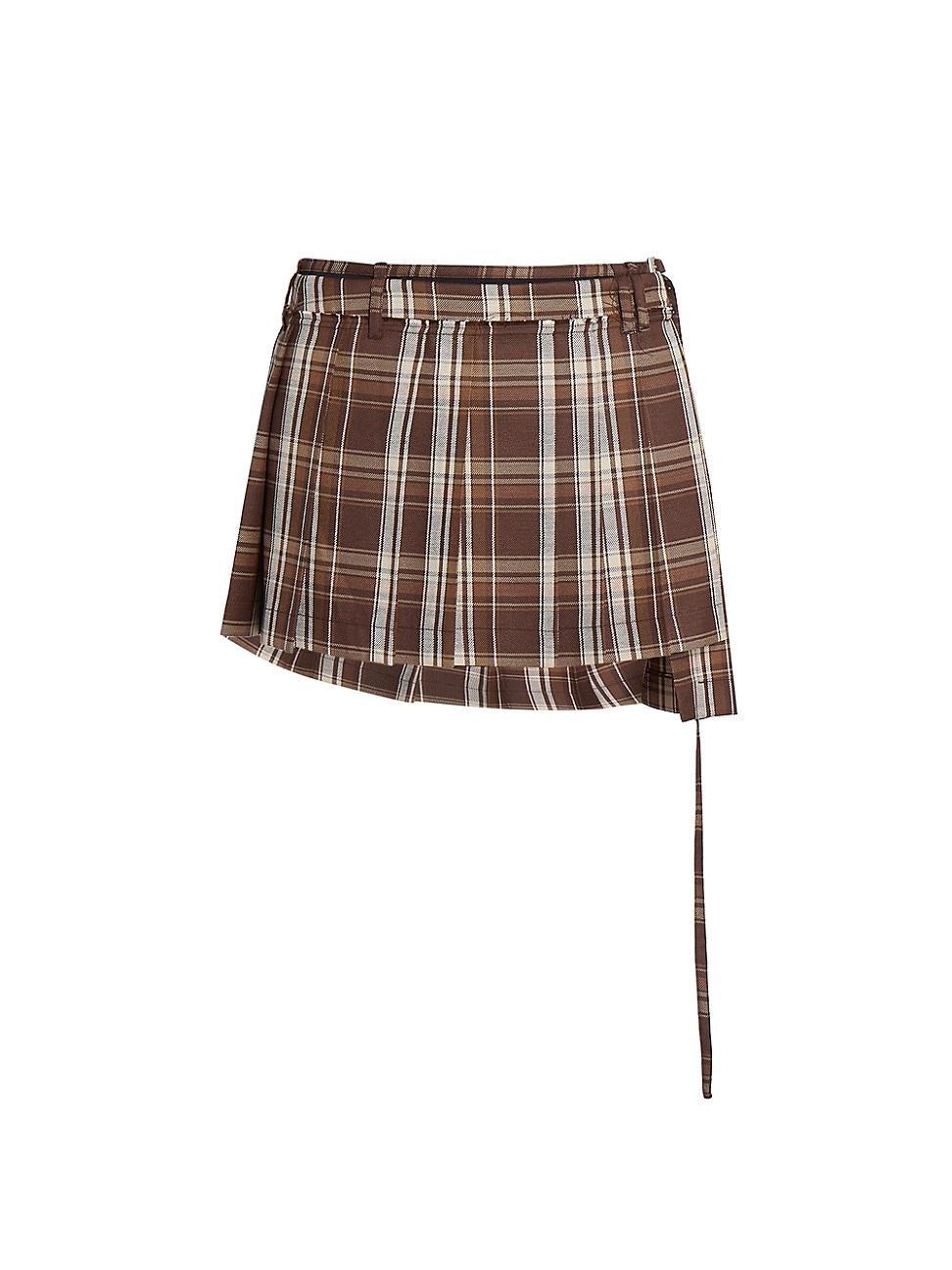 Womens College Check Wrap Miniskirt Product Image